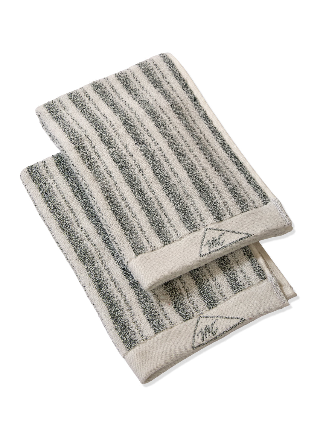 Premium Green & White Pure Cotton Self Design 500 GSM Hand Towel 2 Pc Set (Green Weave Collection)