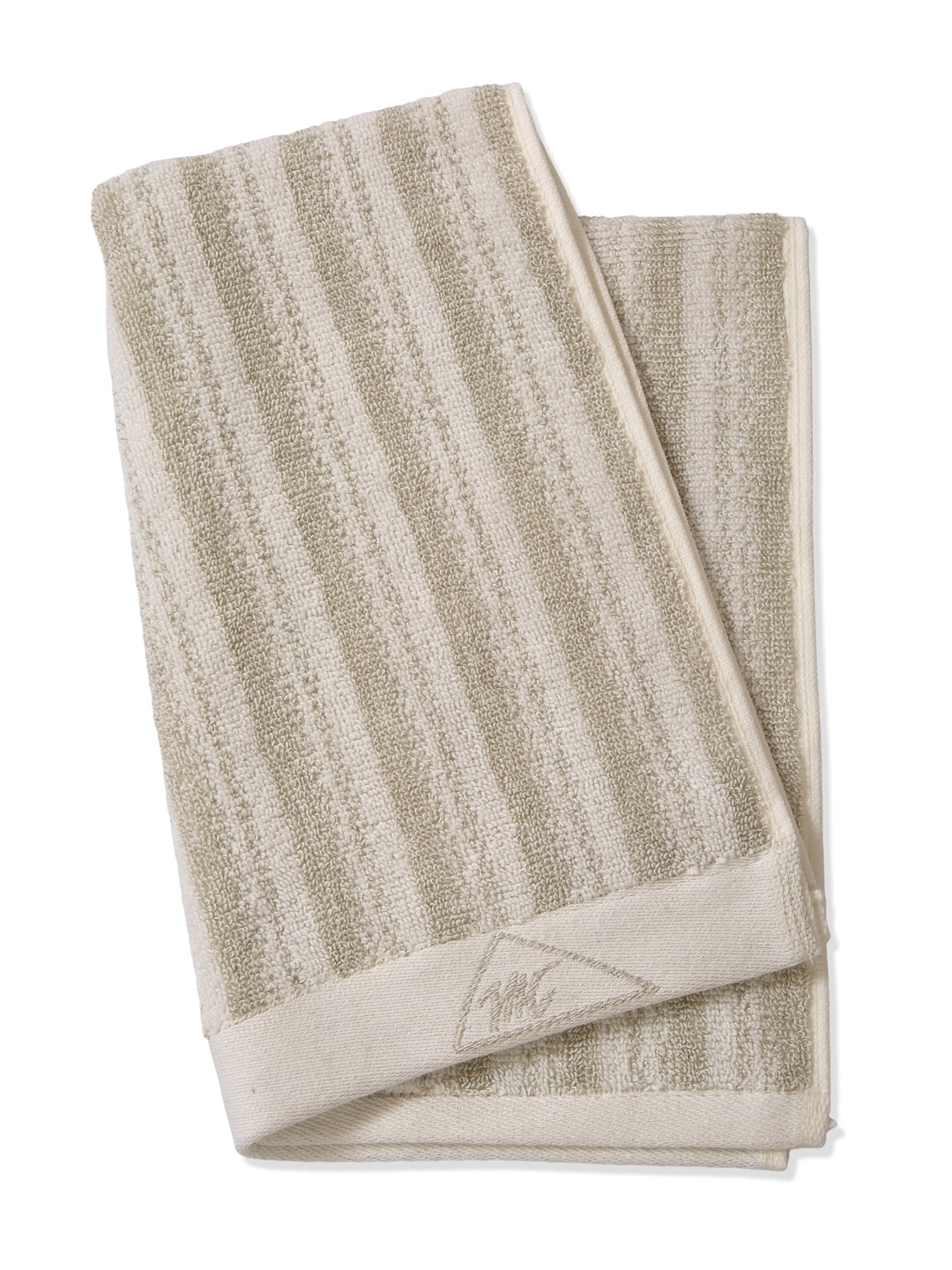 Premium Beige & White Pure Cotton Self Design 500 GSM Hand Towel 2 Pc Set (Green Weave Collection)