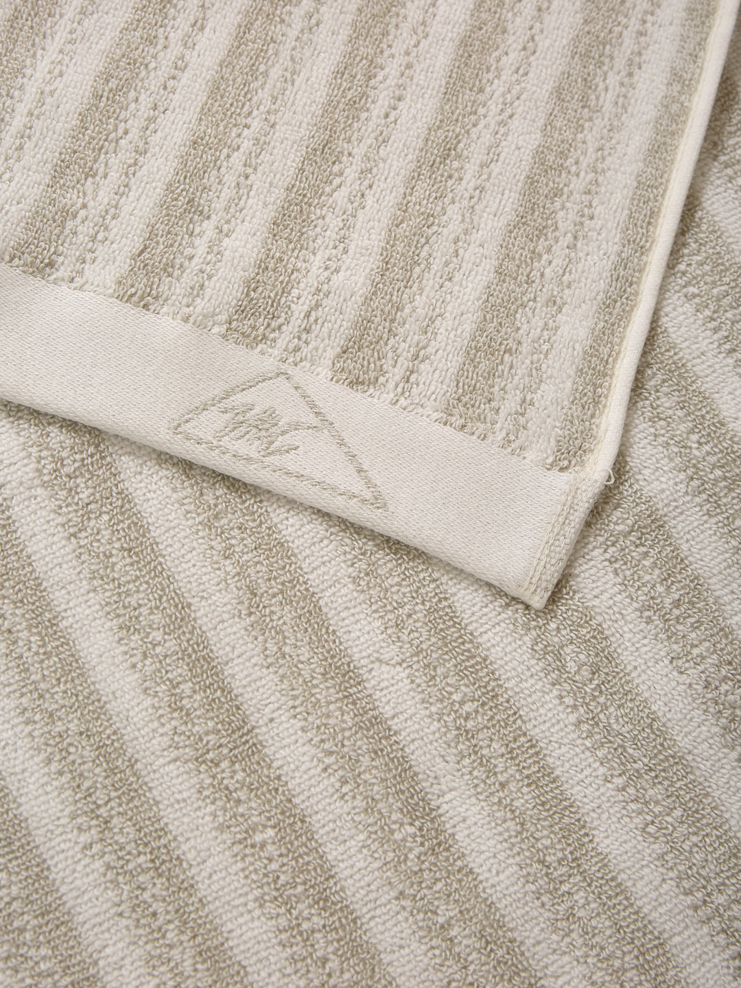 Premium Beige & White Pure Cotton Self Design 500 GSM Hand Towel 2 Pc Set (Green Weave Collection)