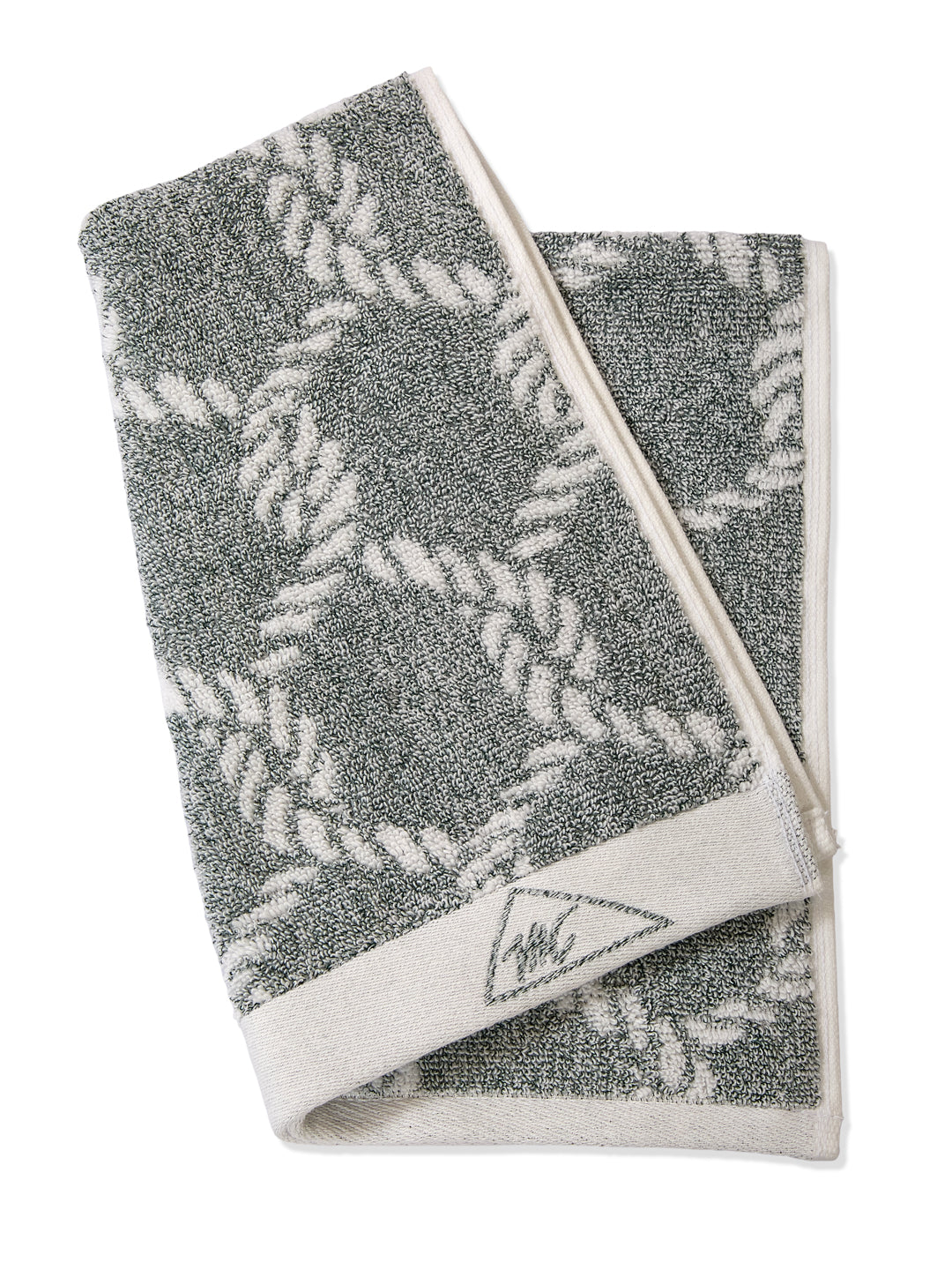 Premium Green & White Pure Cotton Self Design 500 GSM Hand Towel 2 Pc Set (Green Weave Collection)
