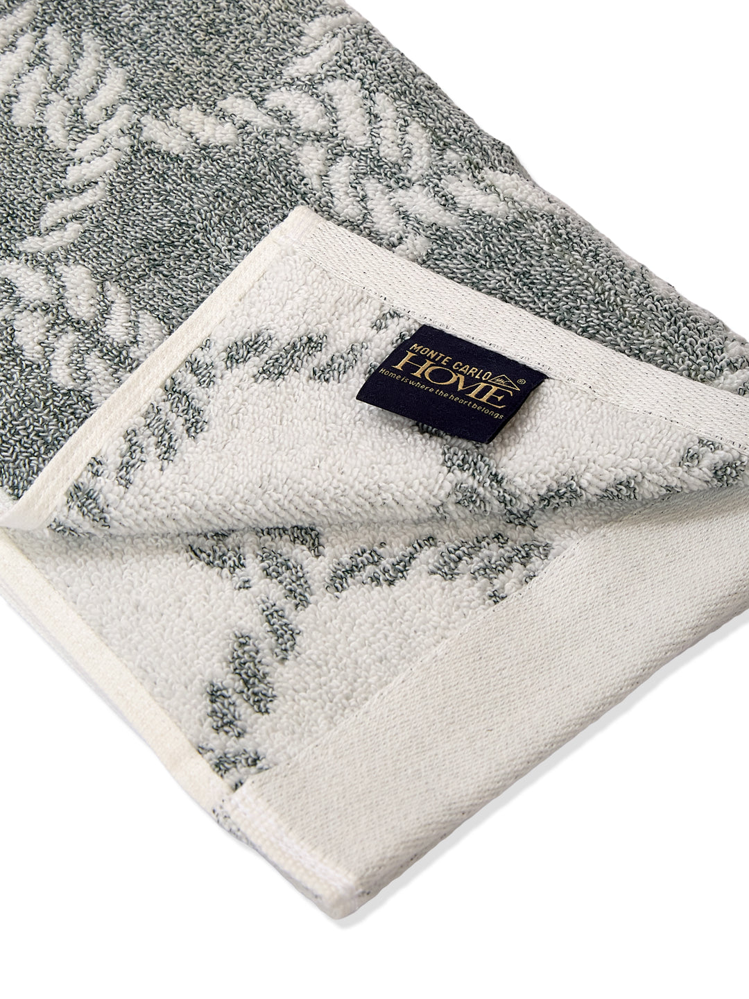 Premium Green & White Pure Cotton Self Design 500 GSM Hand Towel 2 Pc Set (Green Weave Collection)