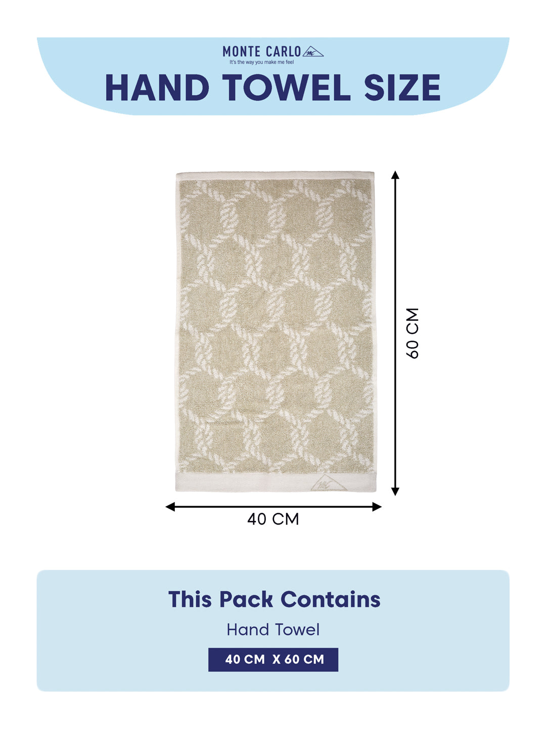Premium Beige & White Pure Cotton Self Design 500 GSM Hand Towel 2 Pc Set (Green Weave Collection)