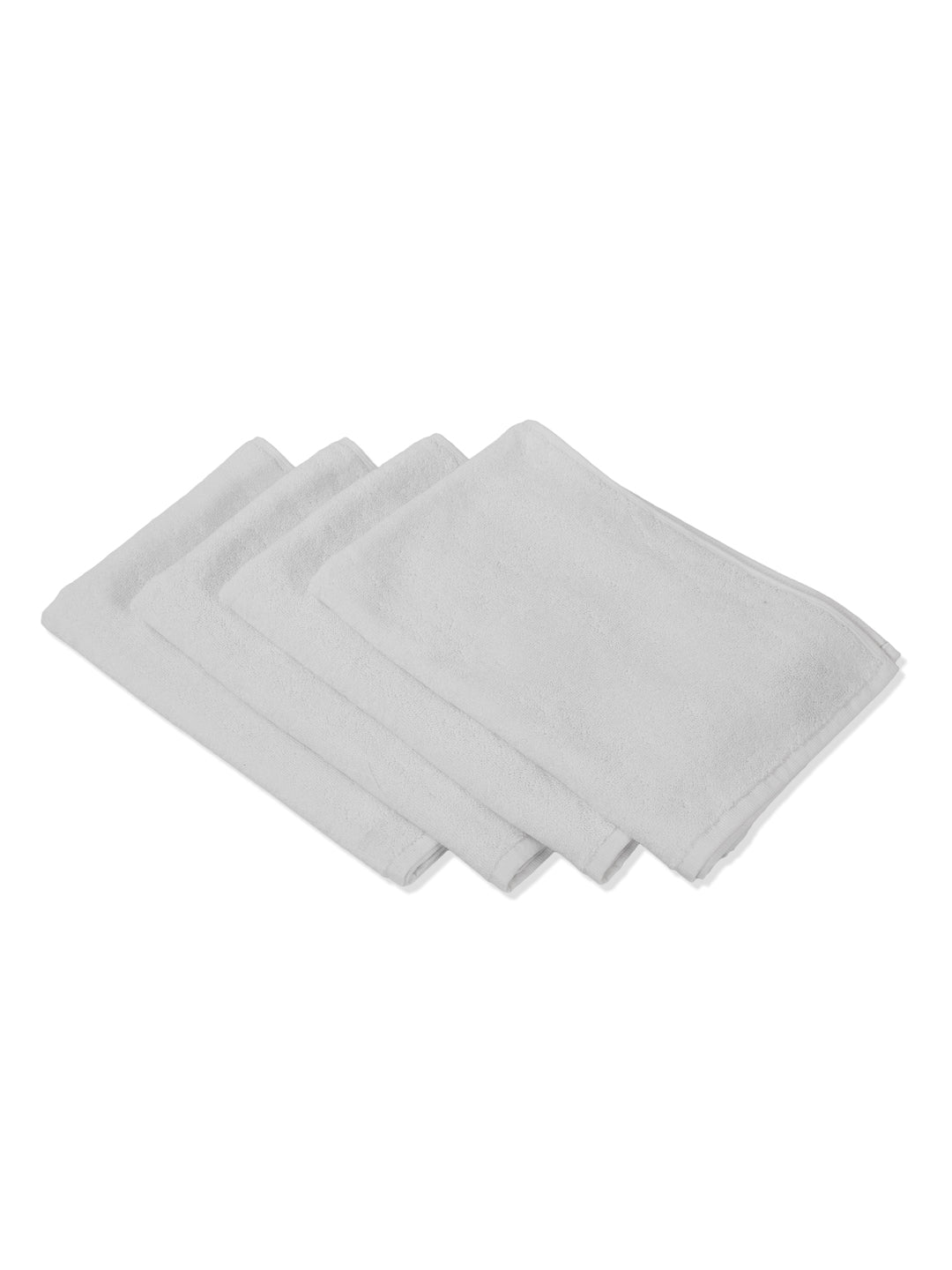 Premium White Pure Cotton Solid 585 GSM Hand Towel 4 Pc Set (Hotel Collection)