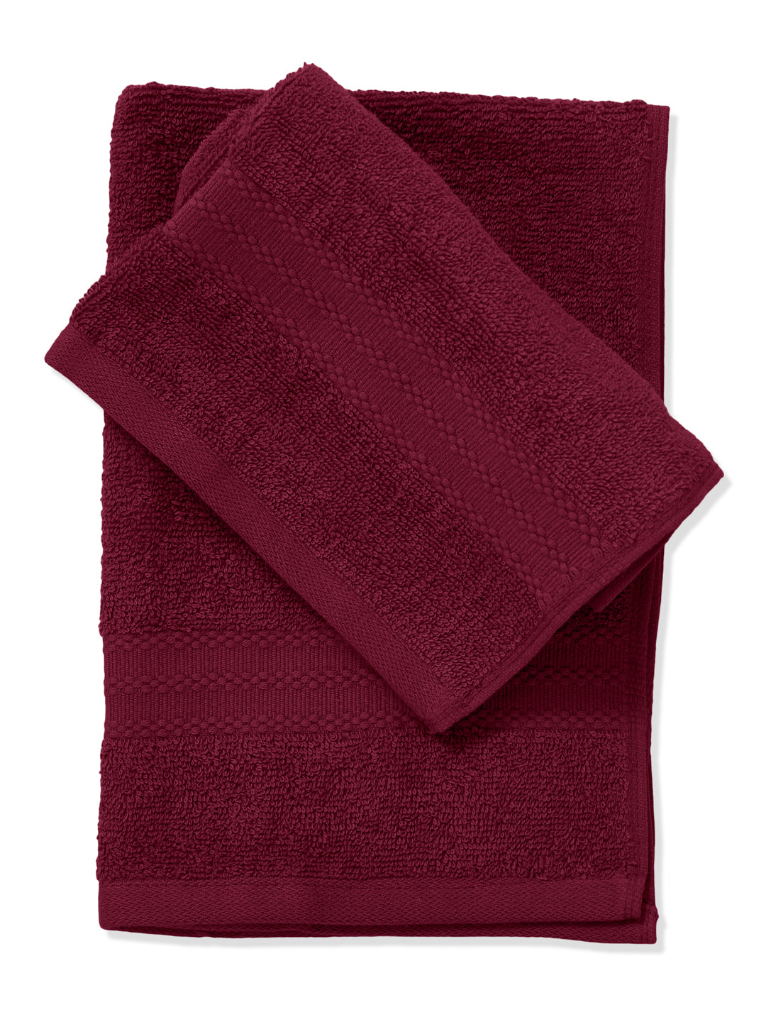 Rose Red Pure Cotton Solid 380 GSM Hand Towel 2 Pc Set (Jazz Collection)