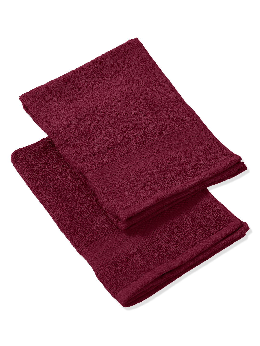 Rose Red Pure Cotton Solid 380 GSM Hand Towel 2 Pc Set (Jazz Collection)
