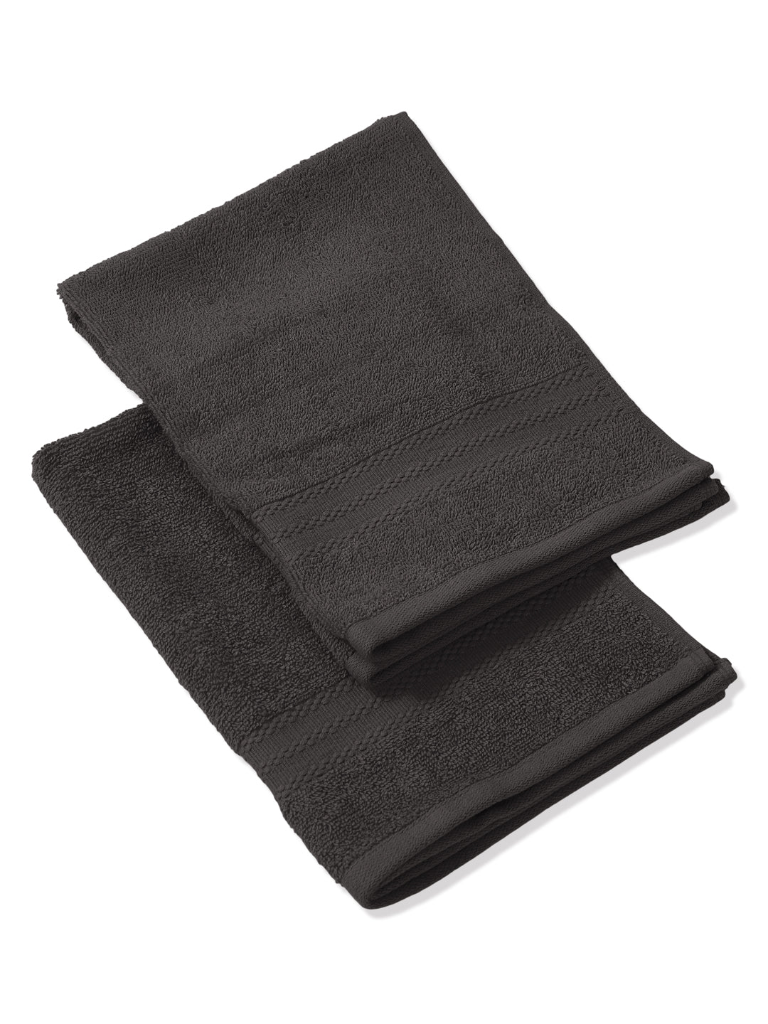 Grey Pure Cotton Solid 380 GSM Hand Towel 2 Pc Set (Jazz Collection)