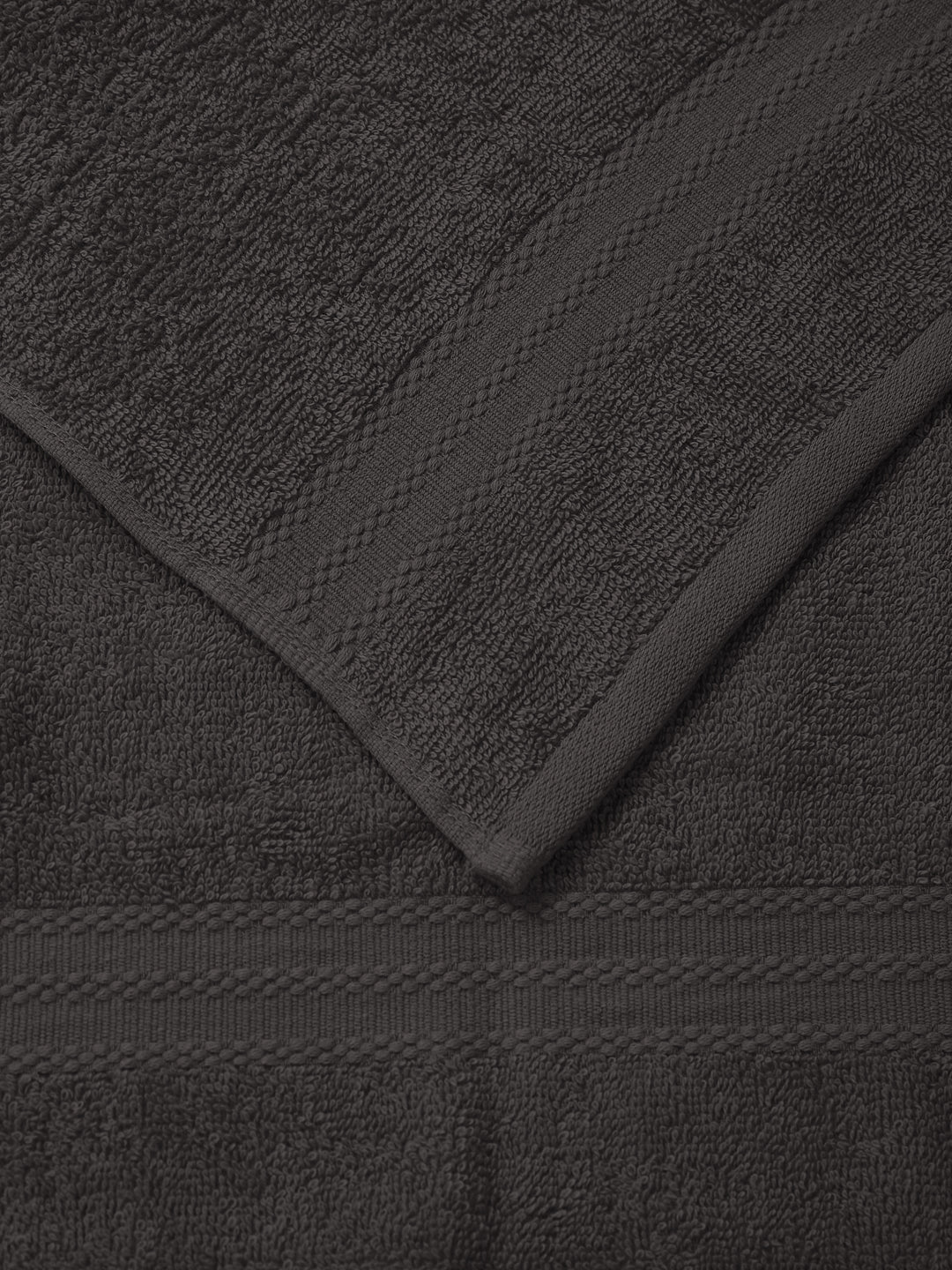 Grey Pure Cotton Solid 380 GSM Hand Towel 2 Pc Set (Jazz Collection)