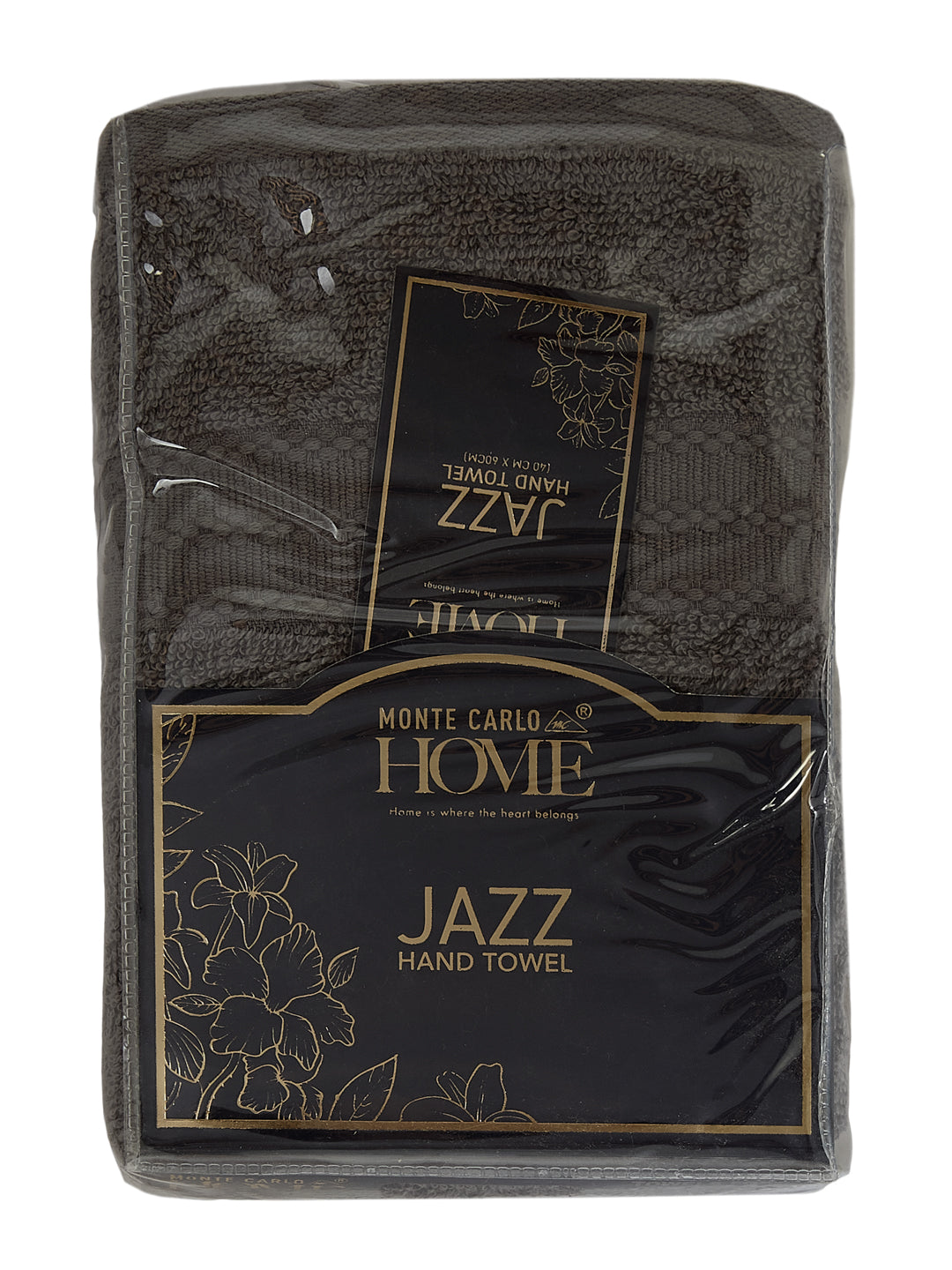 Grey Pure Cotton Solid 380 GSM Hand Towel 2 Pc Set (Jazz Collection)