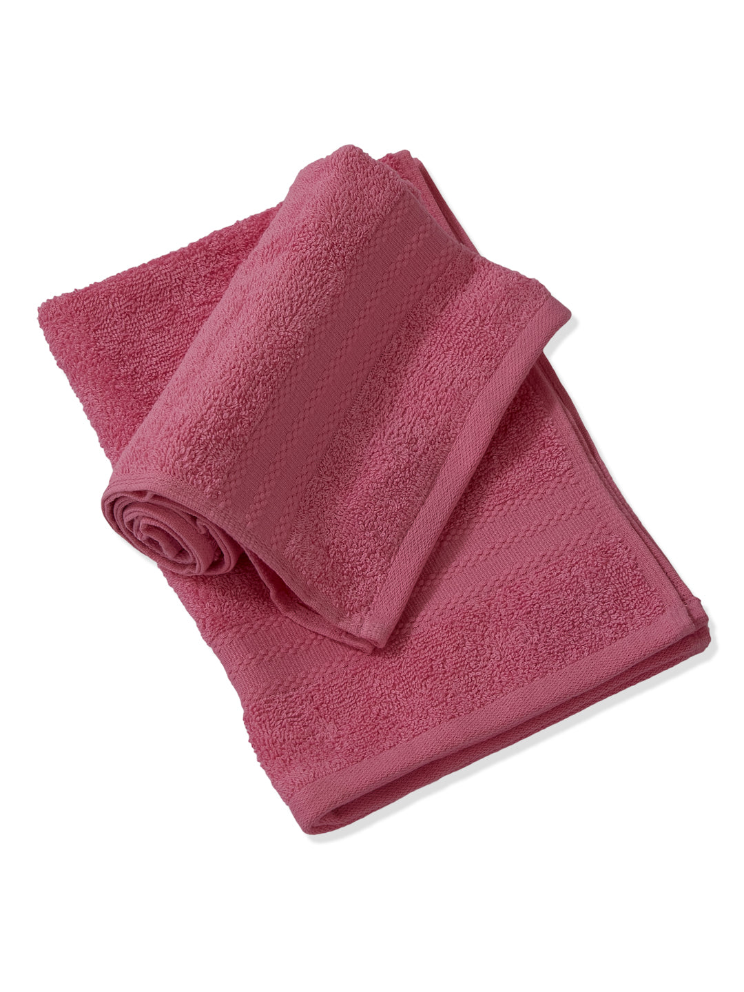 Pink Pure Cotton Solid 380 GSM Hand Towel 2 Pc Set (Jazz Collection)