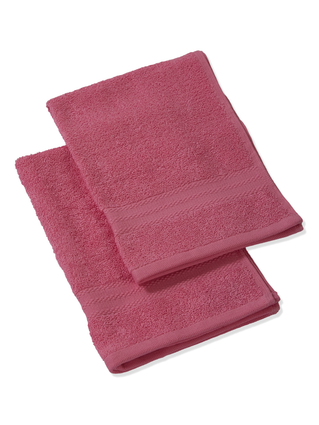 Pink Pure Cotton Solid 380 GSM Hand Towel 2 Pc Set (Jazz Collection)
