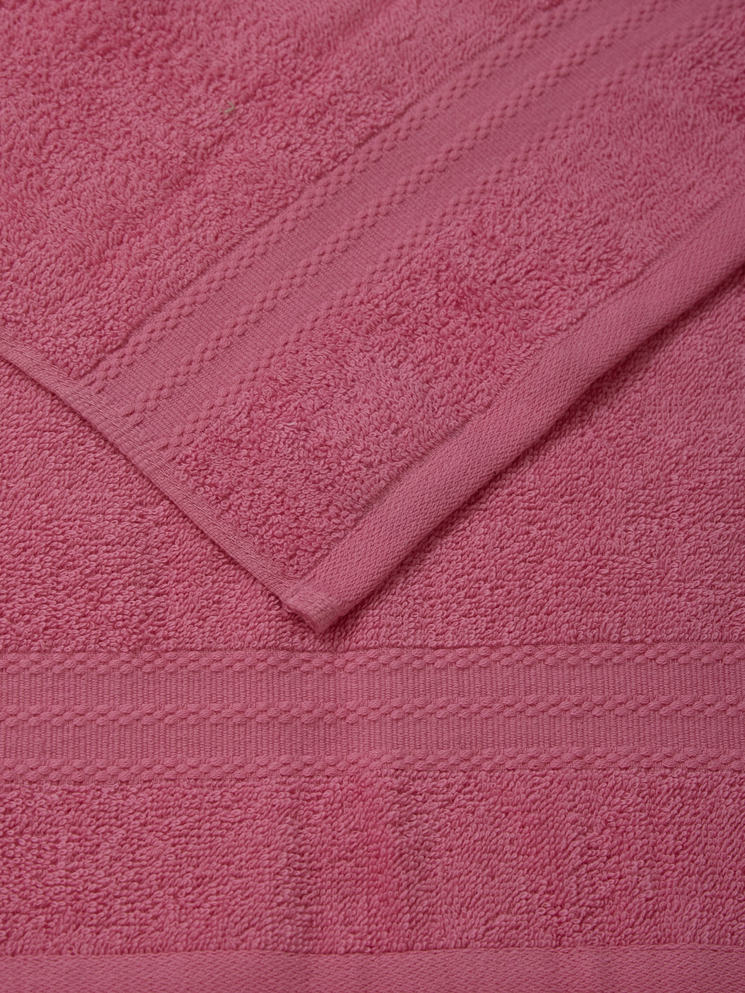 Pink Pure Cotton Solid 380 GSM Hand Towel 2 Pc Set (Jazz Collection)