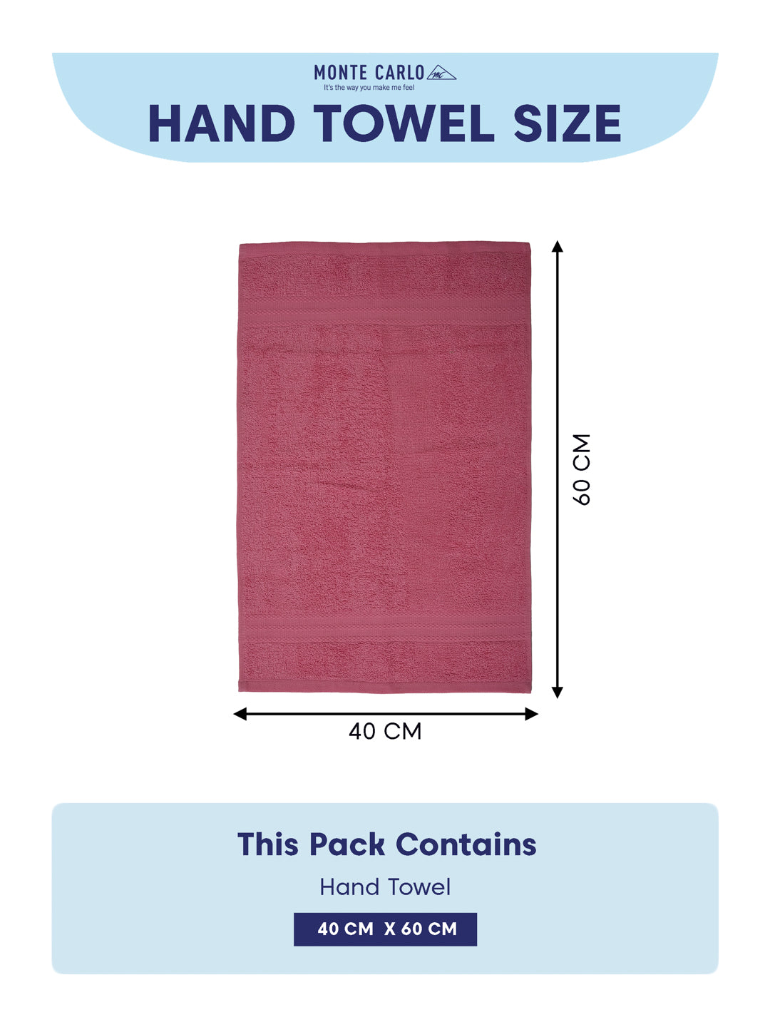 Pink Pure Cotton Solid 380 GSM Hand Towel 2 Pc Set (Jazz Collection)