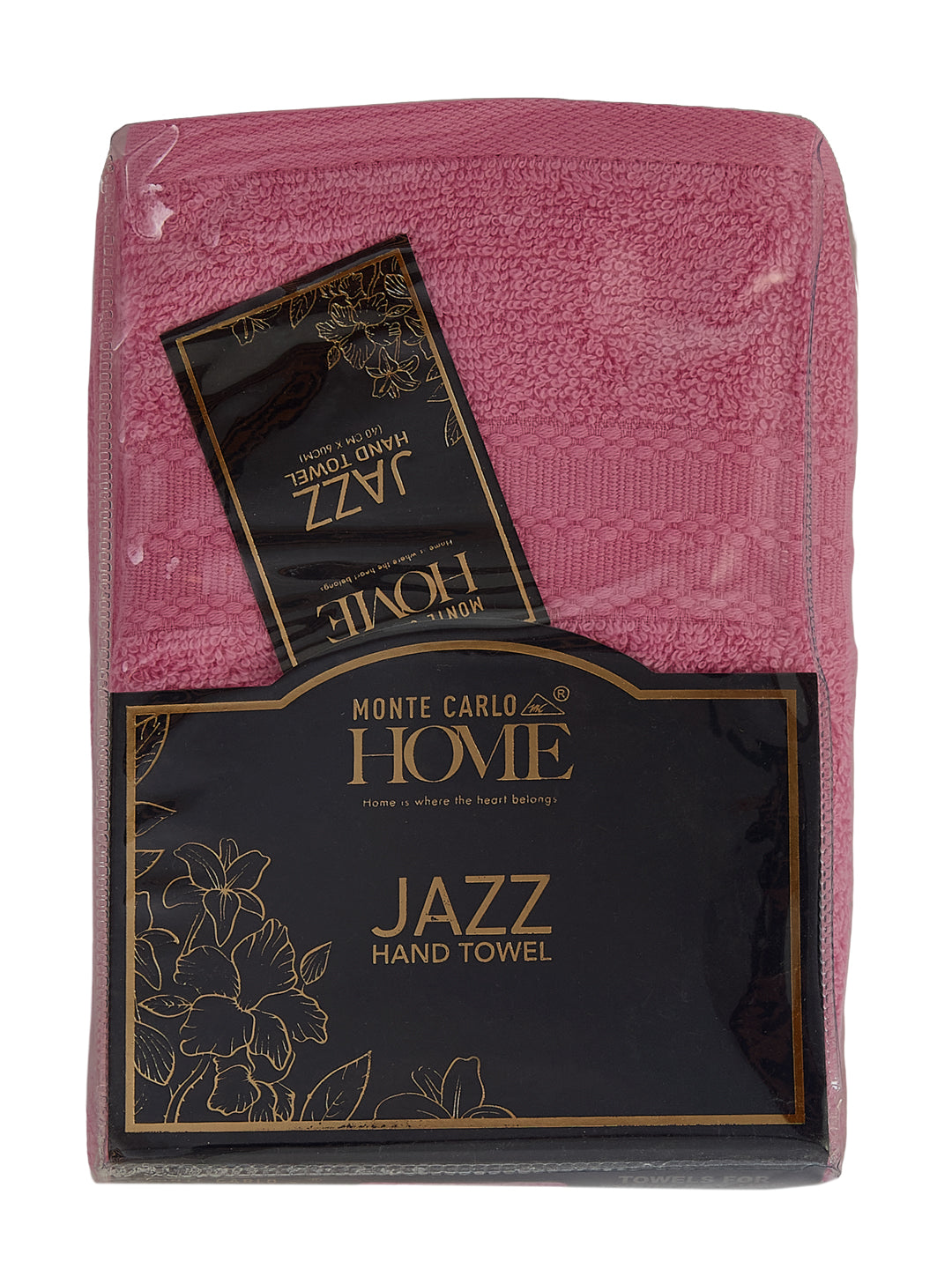 Pink Pure Cotton Solid 380 GSM Hand Towel 2 Pc Set (Jazz Collection)