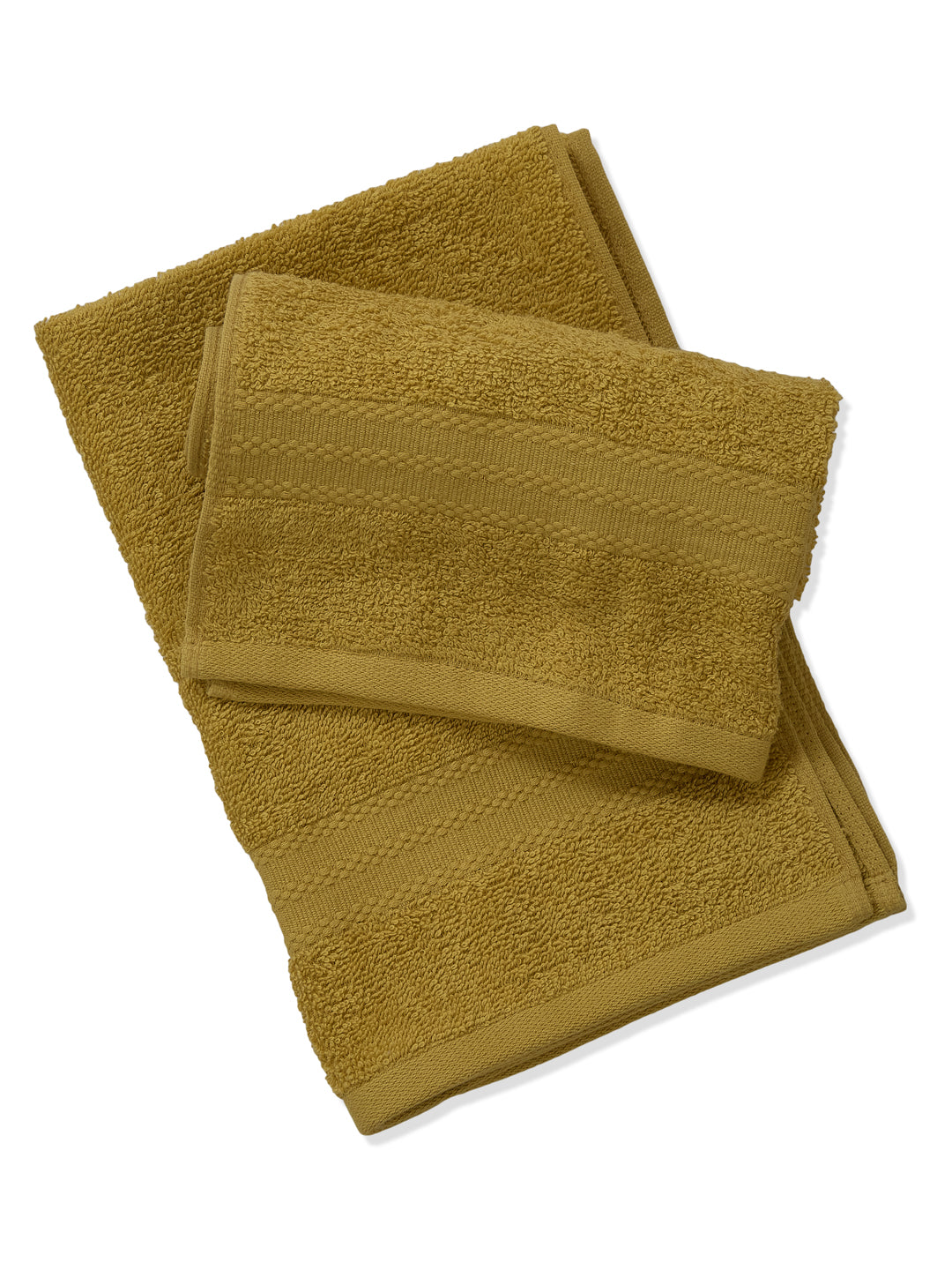 Yellow & Green Pure Cotton Solid 380 GSM Hand Towel 2 Pc Set (Jazz Collection)