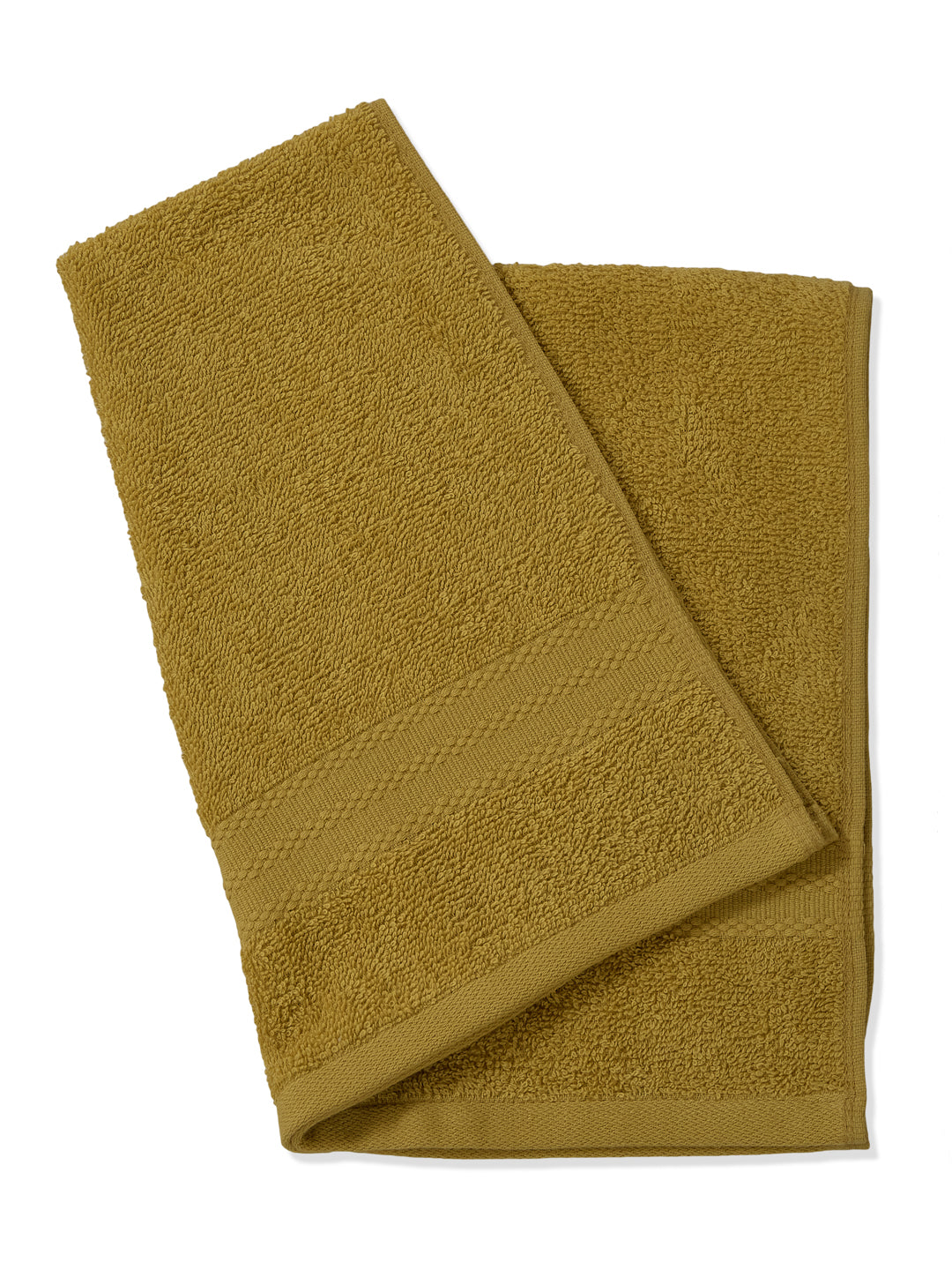 Yellow & Green Pure Cotton Solid 380 GSM Hand Towel 2 Pc Set (Jazz Collection)