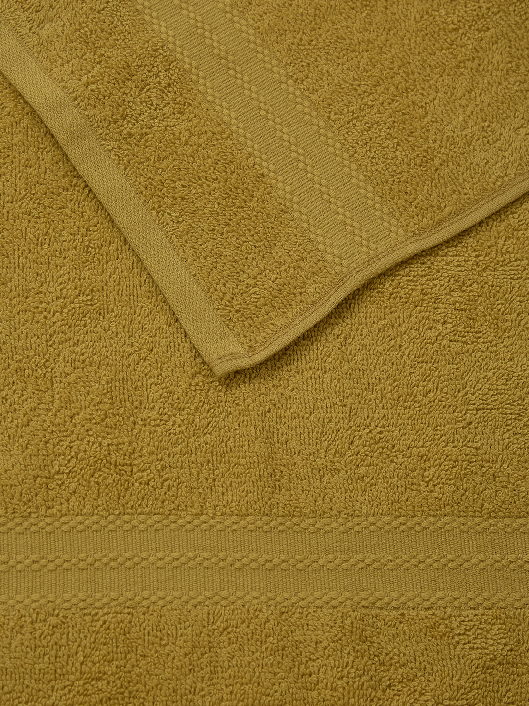 Yellow & Green Pure Cotton Solid 380 GSM Hand Towel 2 Pc Set (Jazz Collection)