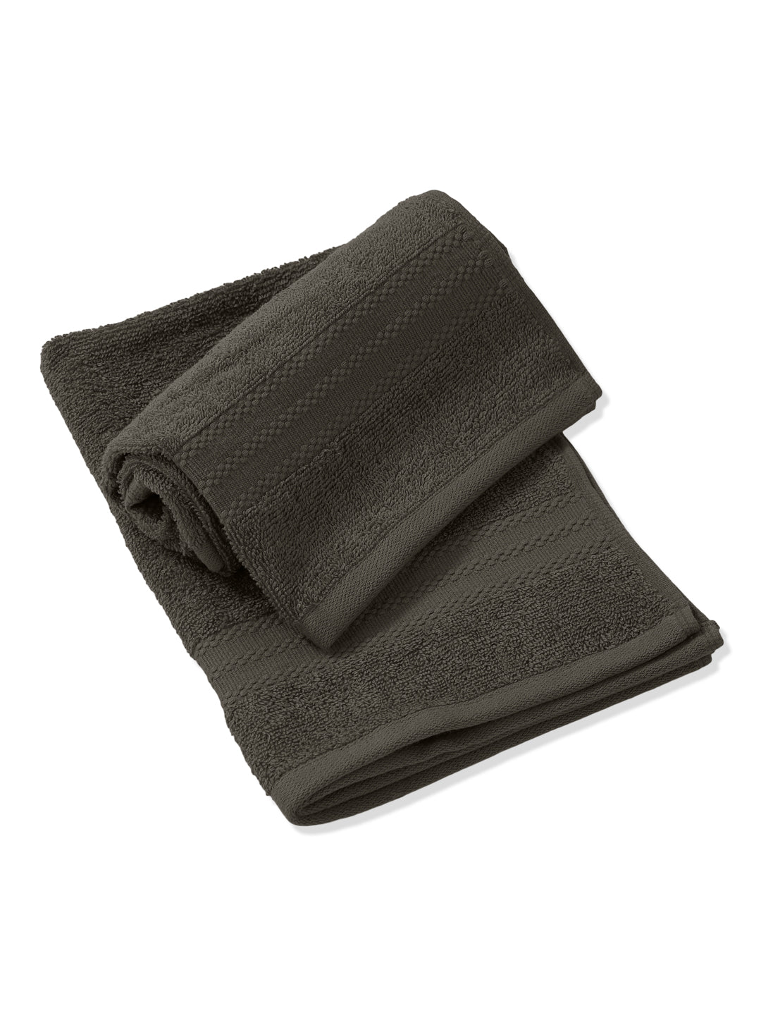 Grey Pure Cotton Solid 380 GSM Hand Towel 2 Pc Set (Jazz Collection)
