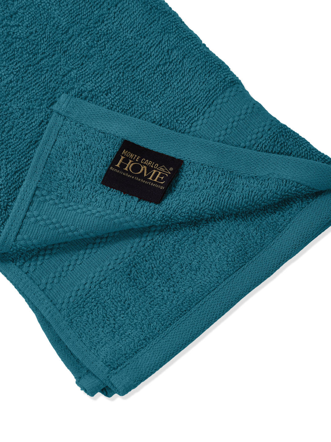 Teal Blue Pure Cotton Solid 380 GSM Hand Towel 2 Pc Set (Jazz Collection)