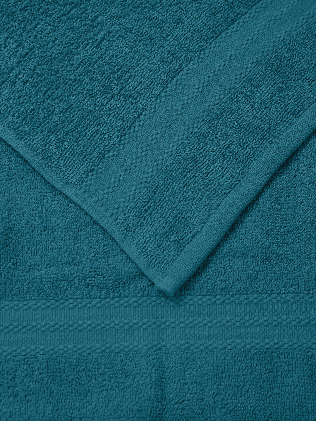 Teal Blue Pure Cotton Solid 380 GSM Hand Towel 2 Pc Set (Jazz Collection)