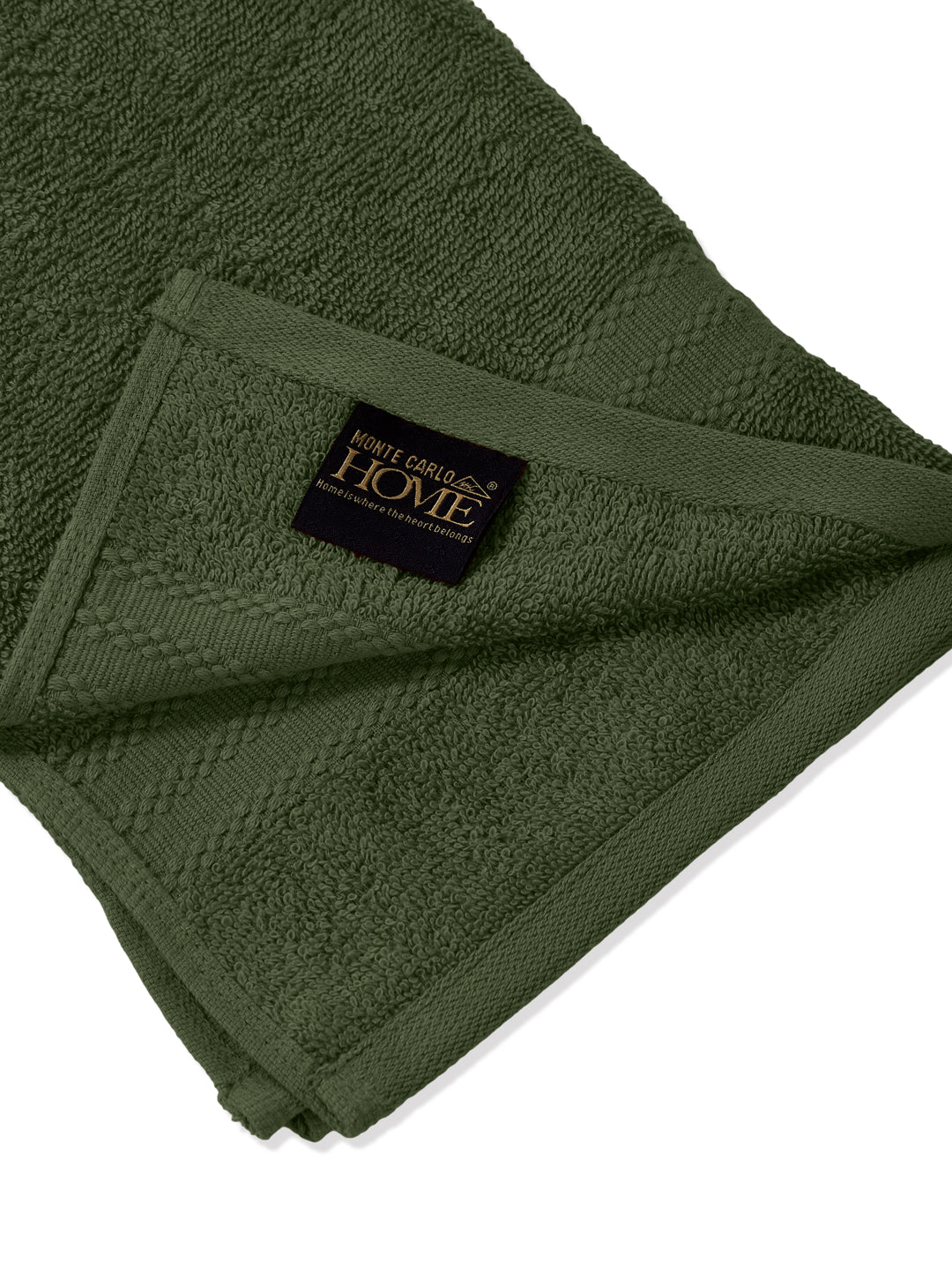 Green Pure Cotton Solid 380 GSM Hand Towel 2 Pc Set (Jazz Collection)