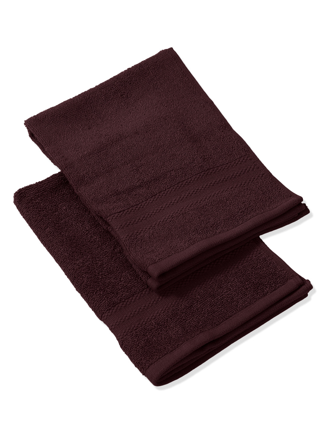 Maroon Pure Cotton Solid 380 GSM Hand Towel 2 Pc Set (Jazz Collection)