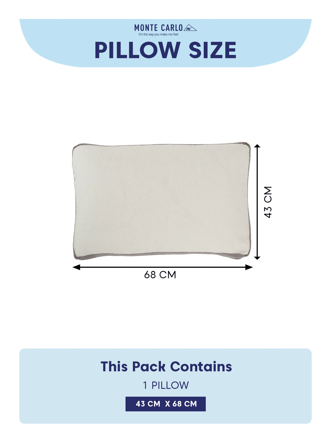 Monte Carlo Cloudy Collection Premium Polyester Sleeping Pillow