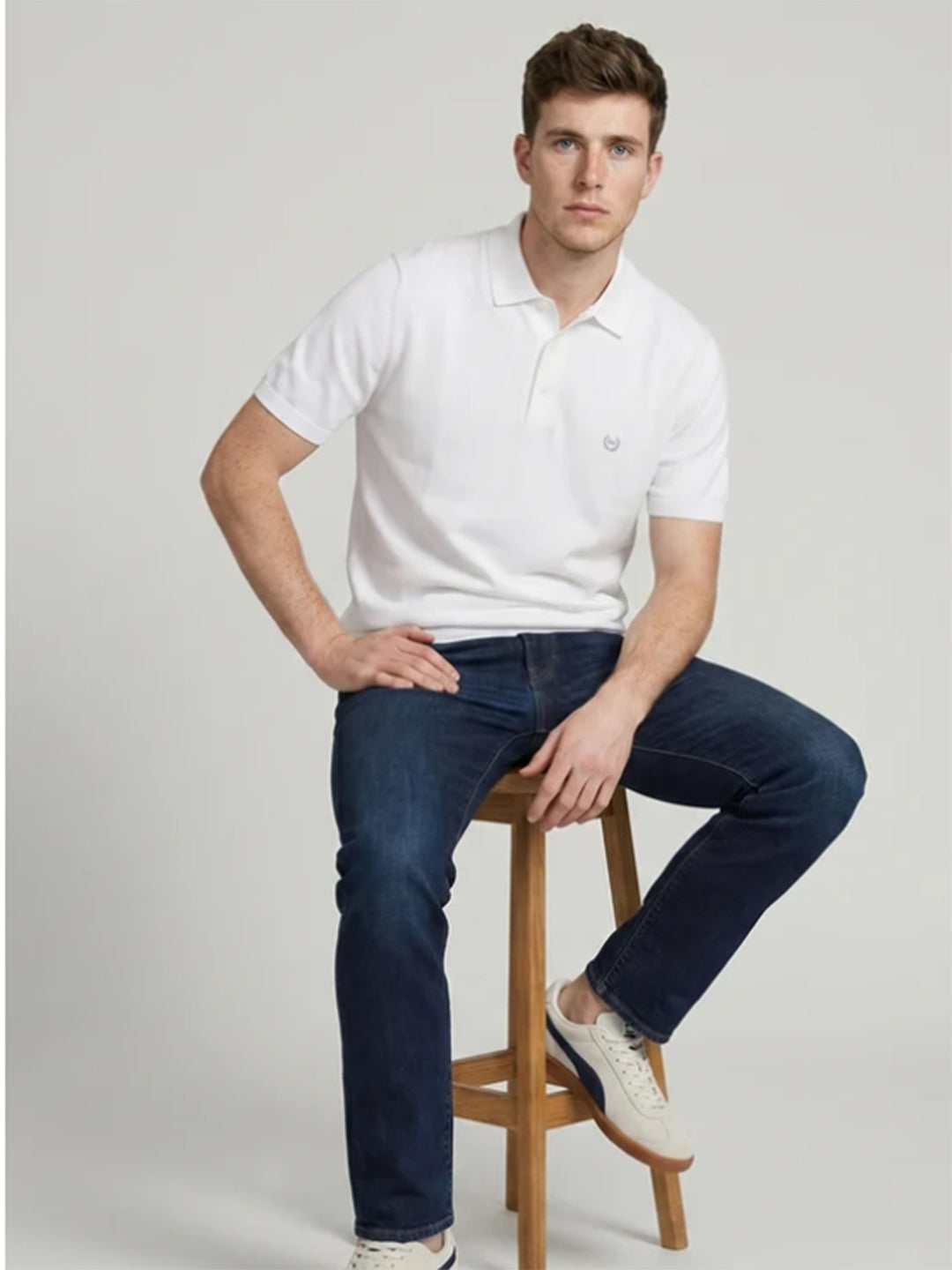 Monte Carlo Men Solid Polo Collar Half Sleeve T-Shirt