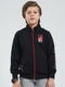 Boys Navy Blue Printed Mock Neck Full Sleeve Sweatshirt