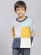 Boys Multicolor Self Design Round Neck Full Sleeve Pullover