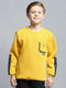 Boys Yellow Solid Round Neck Full Sleeve Sweatshirt