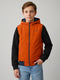 Boys Navy Blue Camouflage Detachable Hood Sleeveless Puffer Jacket