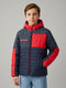 Boys Navy Blue Hooded Full Sleeve Jacket with Dual Front Zipper