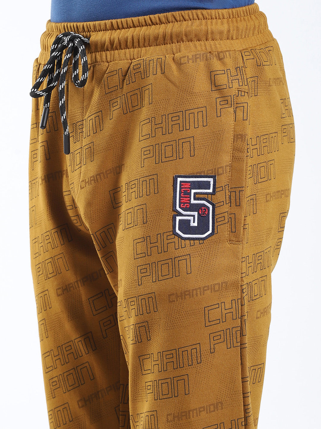 Boys Khaki Printed Regular Fit Lower