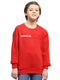 Boys Red Printed Round Neck Full Sleeve Sweatshirt