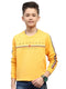 Boys Mustard Printed Round Neck Full Sleeve Sweatshirt