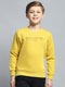 Boys Yellow Printed Round Neck Full Sleeve Pullover