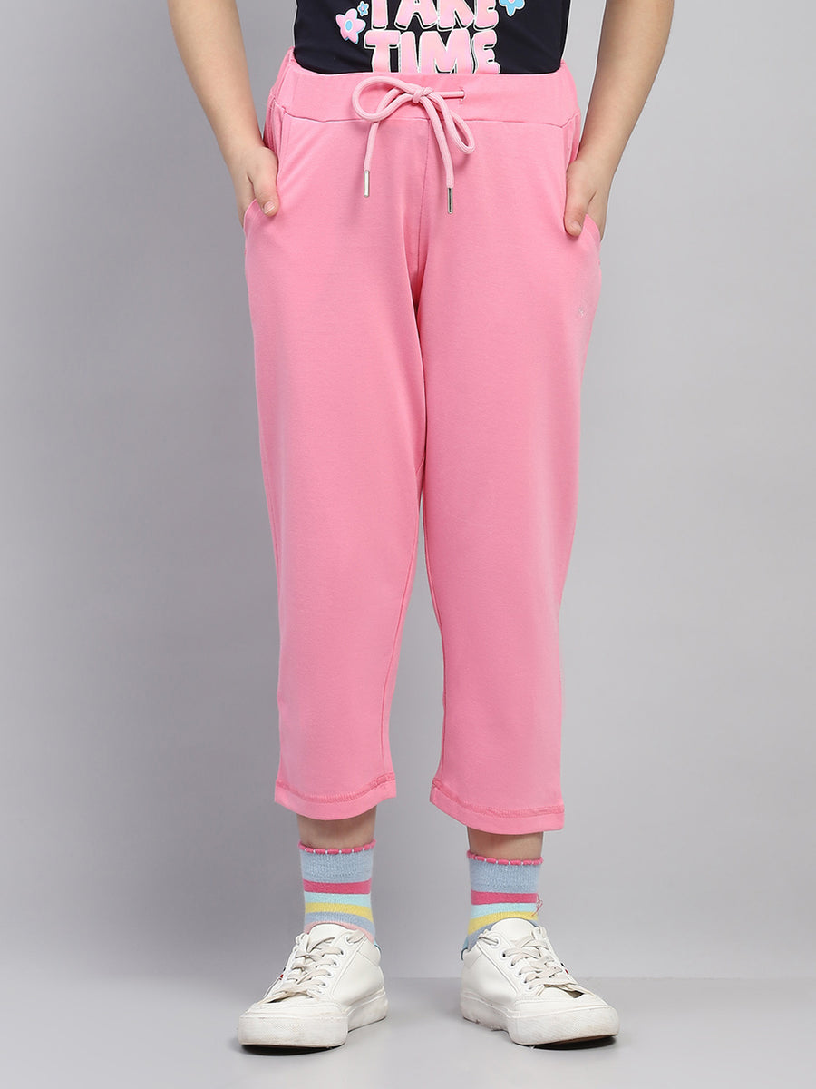 Buy Girls Pink Solid Regular Fit Capri Online in India Monte Carlo