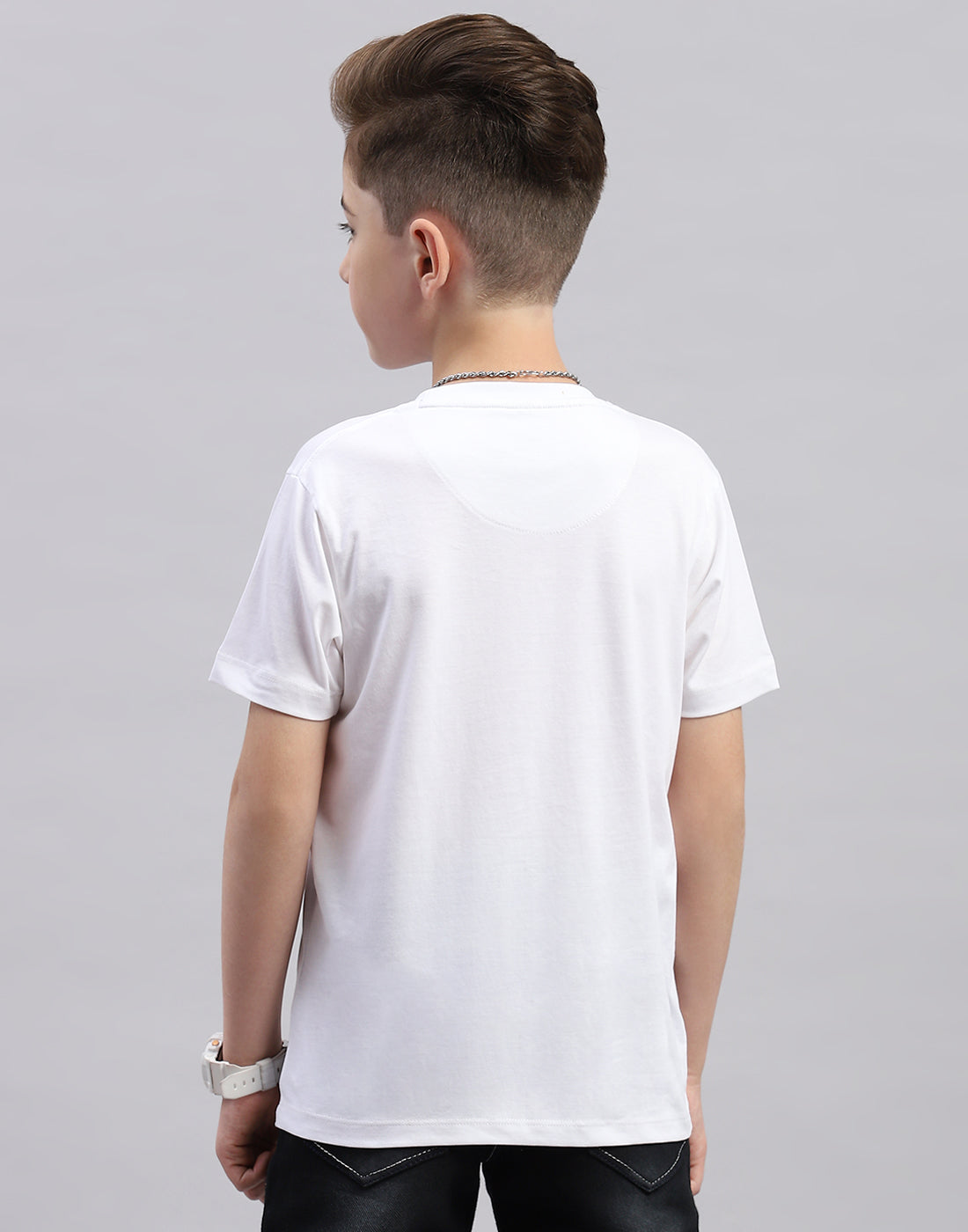 Boys Pink & White Printed Round Neck Half Sleeve T-Shirt (Pack of 2)