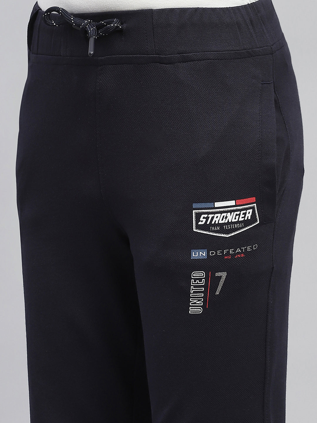 Boys Navy Blue Printed Regular Fit Lower