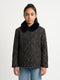 Girls Black Embroidered Collar Full Sleeve Coat