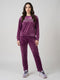 Girls Mauve Printed Round Neck Full Sleeve Cords Set