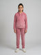 Girls Pink Corduroy Hooded Full Sleeve Cords Set