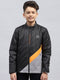 Boys Black Printed Mock Neck Full Sleeve Jacket