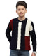 Boys Navy Blue Self Design Round Neck Full Sleeve Pullover