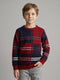 Boys Red Stripe Round Neck Full Sleeve Pullover