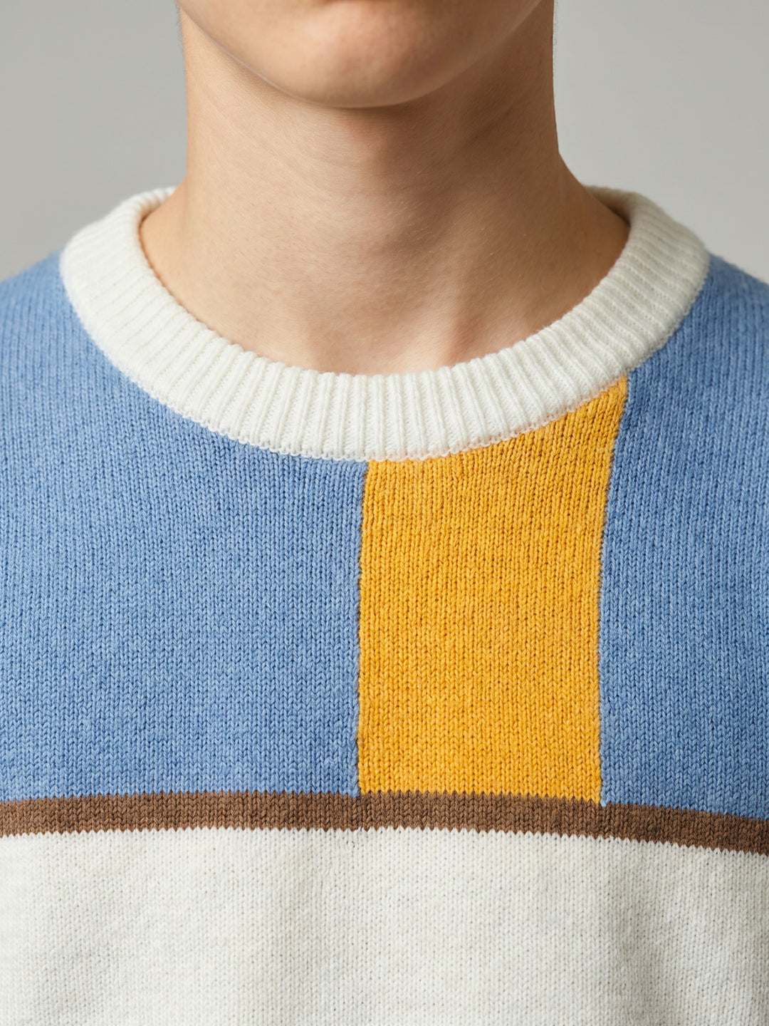 Boys Blue Stripe Round Neck Full Sleeve Pullover