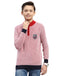 Boys Red Zig-Zag Mock Neck Full Sleeve Pullover