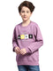 Boys Mauve Printed Round Neck Full Sleeve Sweatshirt