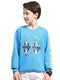 Boys Blue Printed Round Neck Full Sleeve Sweatshirt