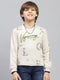 Boys Beige Printed Round Neck Full Sleeve Sweatshirt